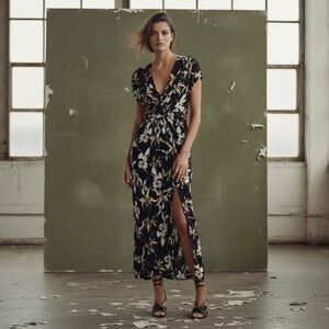 🖤 Jason Wu Floral Wrap Maxi Dress